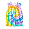 Kids Tie Dye Tank Tops Childrens Sleeveless T Shirts Hippies Tees for 5-14 Years Boys Girls