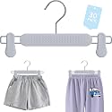 Kids Toddler Pants Skirt Hangers with Clips 15 Pack 9-11" Child Adjustable