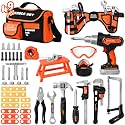 Kids Tool Set 49 PCS Toy Drill Kit with Tool Belt & Bag for Ages 3-8