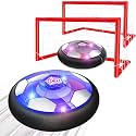 Ancesfun Kids Toys Hover Soccer Ball (Set of 2) with LED Lights and Foam Bumper for Age 3 4 5 6 7 8-16 Year Old Boys Girls, Rechargeable Air Powered Hover Balls with 2 Goals for Indoor Outdoor Game