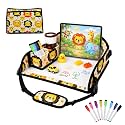 Kids Travel Tray for Car Seat, Toddler Car Seat Activity Tray, Kids Carseat Lap Table, Road Trip Essentials for Airplane, Lap Desk for Kid Roadtrip Activities, Lion