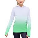 Kids UPF 50+ Sun Shirt Girls UV Protection Long Sleeve Athletic Hoodies