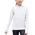 Kids UPF 50+ Sun Shirt Girls UV Protection Long Sleeve Athletic Hoodies