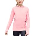 Kids UPF 50+ Sun Shirt Girls UV Protection Long Sleeve Athletic Hoodies