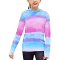 Kids UPF 50+ Sun Shirt Girls UV Protection Long Sleeve Athletic Hoodies