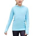 Kids UPF 50+ Sun Shirt Girls UV Protection Long Sleeve Athletic Hoodies
