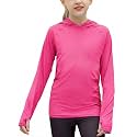 Kids UPF 50+ Sun Shirt Girls UV Protection Long Sleeve Athletic Hoodies