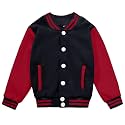 Kids Varsity Baseball Jacket Girls Boys Lightweight Cardigan Sweats Varsity Sport Team Uniforms School Coat with Pocket