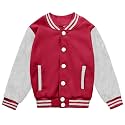 Kids Varsity Baseball Jacket Girls Boys Lightweight Cardigan Sweats Varsity Sport Team Uniforms School Coat with Pocket