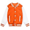 Kids Varsity Baseball Jacket Girls Boys Lightweight Cardigan Sweats Varsity Sport Team Uniforms School Coat with Pocket