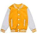 Kids Varsity Baseball Jacket Girls Boys Lightweight Cardigan Sweats Varsity Sport Team Uniforms School Coat with Pocket