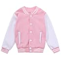 Kids Varsity Baseball Jacket Girls Boys Lightweight Cardigan Sweats Varsity Sport Team Uniforms School Coat with Pocket