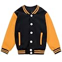 Kids Varsity Baseball Jacket Girls Boys Lightweight Cardigan Sweats Varsity Sport Team Uniforms School Coat with Pocket