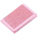 Kids Wallet for Boys Girls Teens Trifold, Canvas Toddler Wallet for Boys, Cute Zipper Wallets Youth with Coin Pocket Card Holders, Novelty Wallets for Childrens Birthday Gifts (Glitter Pink)