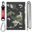 Kids Wallet for Boys Girls Teens Trifold, Canvas Toddler Wallet for Boys, Cute Zipper Wallets Youth with Coin Pocket and Card Holders, Novelty Wallets for Childrens Birthday Gifts (Camo green suit)