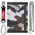 Kids Wallet for Boys Girls Teens Trifold, Canvas Toddler Wallet for Boys, Cute Zipper Wallets Youth with Coin Pocket and Card Holders, Novelty Wallets for Childrens Birthday Gifts (Camo grey02 suit)