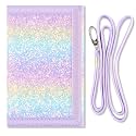 Kids Wallet for Boys Girls Teens Trifold, Canvas Toddler Wallet for Boys, Cute Zipper Wallets Youth with Coin Pocket Card Holders, Novelty Wallets for Childrens Birthday Gifts (Rainbow Glitter03 suit)
