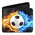 Kids Wallet for Boys, Teen Boys Wallet for Kids Ages 5-14 Leather Bifold Wallets with Coin Pocket ID Window, Christmas Birthday Gift for Kids Boys Teenager Fire and Ice Soccer