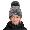 Kids Winter Beanie Hat - Fleece Lined Layer Chunky Knit Pom-Pom Stocking Cap for 3-12 Years Boys Girls Cold Weather