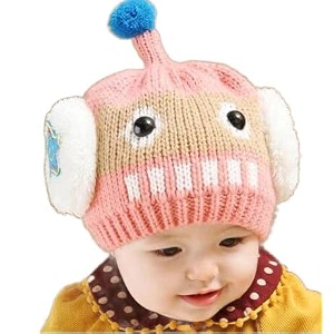 kids winter caps unisex beanie hat fit for 0-3 years old toddler skull fuzzy plush woolen hat cartoon panda animal cap