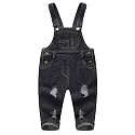 KIDSCOOL Toddler Baby Denim Overalls Ripped Holes Jean Bib Romper Jumpsuit