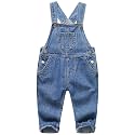 KIDSCOOL Toddler Baby Denim Overalls Ripped Holes Jean Bib Romper Jumpsuit