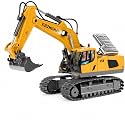 KidsFaves Remote Control Excavator Toys for Boys Realistic Metal Bucket