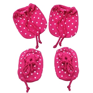 cotton mittens-booties set for newbabies rani color 0-6 month - set of 2 pair