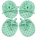 Knotted Cotton Mittens Booties Combo for Inflant/Baby Mittens Booties set/Hosiery Cotton Mittens and Booties For New Born Inflant(Multicolor, 0-6 Month) -Pack of 2 Set