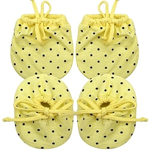 mitten booti set for new born babyknotted mitten booty set for newborn0-6 month-set of 2 pairmulticolor