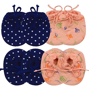 mitten booti set for new born kidsknotted mitten booty set for newborn0-6 month-set of 4 pair