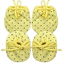 Mitten Booti Set For New Born Baby/Knotted Mitten Booty Set For Newborn(0-6 Month)-Set Of 2 Pair,Multicolor