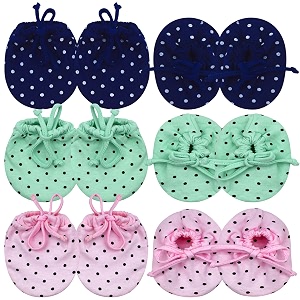 mitten gloves for new bornmittens- booties set for babyknotted mitten booty set for baby boy and baby girl 0-6 month-set of 6 pair