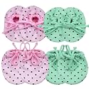 Mittens & Booties Set for Babies Cotton Soft Knotted Mittens and Booties for New Born Baby/Kids Mittens/Tying Knotted Baby Mitten and Booties(Multicolor, 0-6 Month) - Pack of 4 set