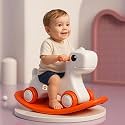 Kidsmate 3-in-1 Baby Push Ride-On, Rocking Horse &amp; Balance Board | Safe, Non-Toxic &amp; Durable Toy for Toddlers | Silent Wheels &amp; Back Support | Indoor &amp; Outdoor Fun Perfect for Kids 1-4 Yrs - White