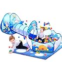 Kidsmate 3-in-1 Ball Pool Tunnel for Kids 1-5 Years | Foldable Pop-Up Tent with Crawling Tunnel, Ball Pit & Playhouse | Indoor/Outdoor Activity Toy for Boys & Girls | Balls Not Included – Blue