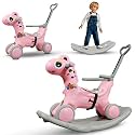 Kidsmate 3-in-1 Push Ride-On and Rocker for Kids 2-5 Years | Ride, Push &amp; Rock Modes | Seat Belt Safety | Non-Toxic &amp; PE Body with Parental Handle | Rocker Horse for Babies - Pink