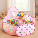 Kidsmate Foldable Hexa Ball Pool for Kids | Pop-Up Playhouse with Dotted Print &amp; Mesh Walls | Indoor and Outdoor Activity Ball Pool for Toddlers 2 Years &amp; Above | Balls not Included -Pink