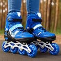 Kidsmate SpeedPro Inline Skates for Kids | 4 Wheels Skating Shoes with LED Flash Light | Adjustable Roller Skates Shoes for Boys & Girls Ages 6-12