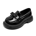 KIDSUN Toddler Dress Shoes Boys Girls Oxford Shoes Kids Wedding Church Dress Shoes PU Leather Lace Up School Uniform Loafer Flats（Toddler/Kids）
