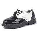 KIDSUN Toddler Dress Shoes Boys Girls Oxford Shoes Kids Wedding Church Dress Shoes PU Leather Lace Up School Uniform Loafer Flats（Toddler/Kids）