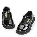 KIDSUN Toddler Dress Shoes Boys Girls Oxford Shoes Kids Wedding Church Dress Shoes PU Leather Lace Up School Uniform Loafer Flats（Toddler/Kids）