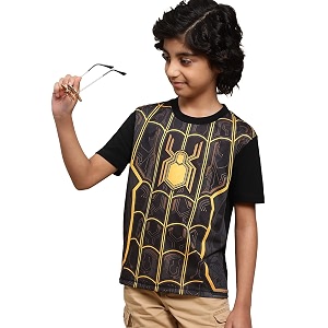 Kidsville Batman Printed Regular Fit Yellow Cotton