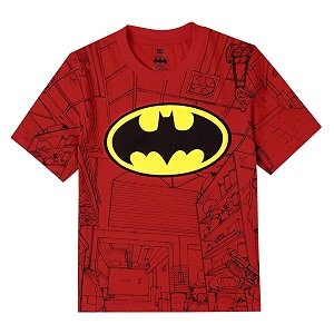 Kidsville Batman Printed Regular Fit Yellow Cotton