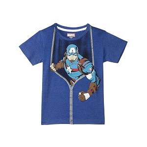 Kidsville Captain America Printed Regular Fit Royal