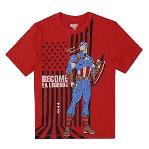 Kidsville Captain America Printed Regular Fit Red