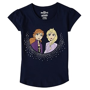 kidsville frozen printed regular fit blue cotton girl39s t-shirt