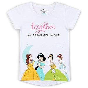 kidsville frozen printed regular fit blue cotton girl39s t-shirt