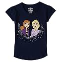 Kidsville Frozen Printed Regular Fit Blue Cotton Girl's T-Shirt