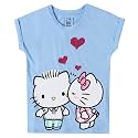 Kidsville Frozen Printed Regular Fit Blue Cotton Girl's T-Shirt